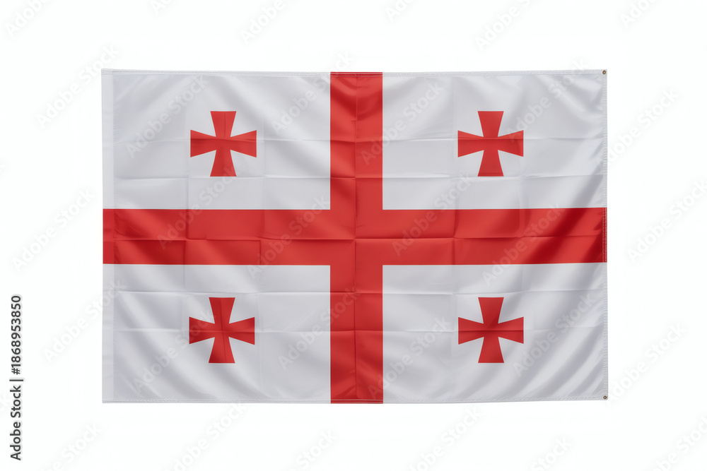 Obraz premium Georgia flag waving, symbolizing national pride, cultural identity, and historical significance for patriotic displays