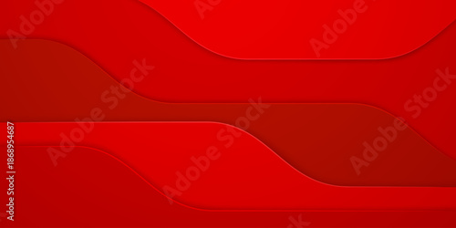 Vibrant red abstract background featuring wavy layers and subtle shading, creating a dynamic visual effect.