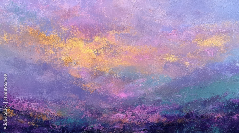 Fototapeta premium Colorful Abstract Landscape with Vibrant Purple and Yellow Tones