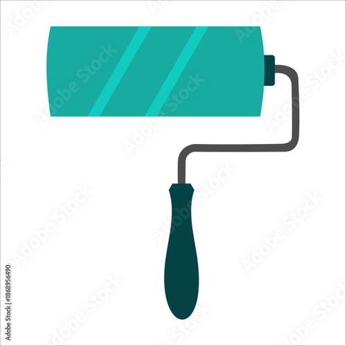 Paint Roller Brush Tool Vector Illustration