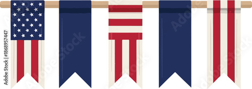 USA Banners Patriotic Vector Illustration for Independence Day Celebrations and American Themes