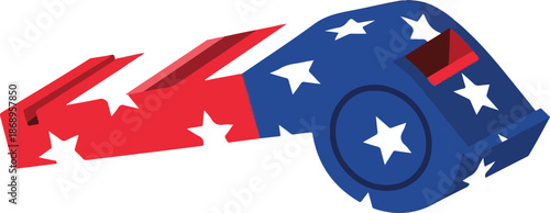 Whistle with patriotic design, perfect for highlighting themes of protest and patriotism