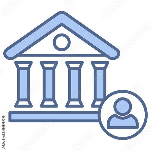 public administration blue style icon