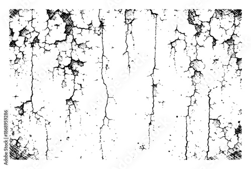 Distressed wall texture with deep vertical cracks and grunge details