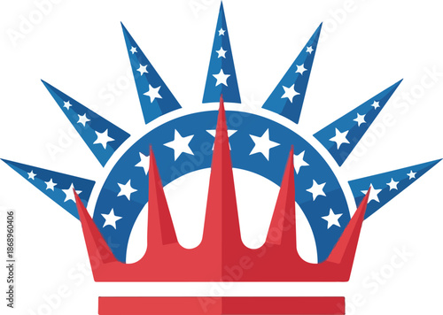 American Crown Illustration A Patriotic Symbol of the United States, Democracy & Freedom