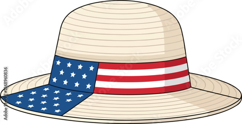 Patriotic Sun Hat with American Flag Design A Symbol of National Pride and Independence