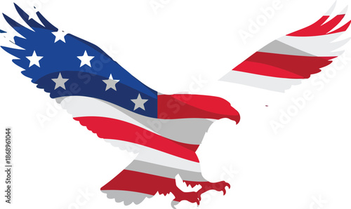 Patriotic American Eagle A Symbol of Freedom and National Pride in Red, White, and Blue