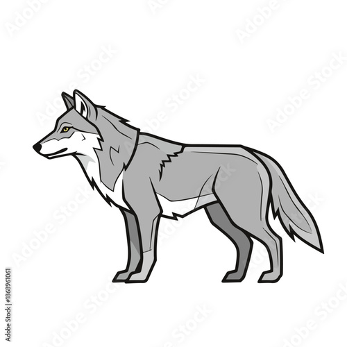 Isolated black wolf vector illustration featuring a wild animal silhouette outline for nature and wildlife icons