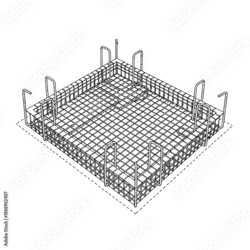 Wire mesh gabion basket metal grid wire frame.