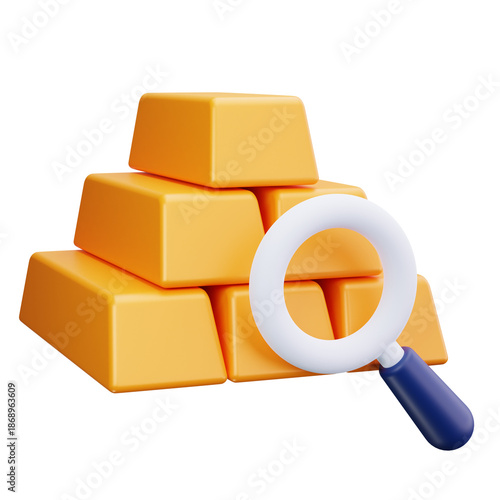3D Gold Bars Investment Analysis Icon