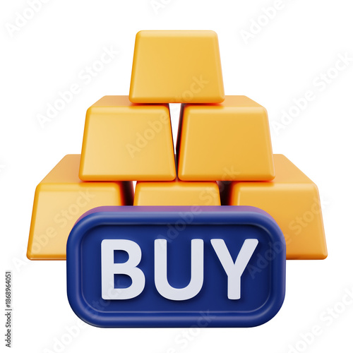 3D Gold Bars Online Buy Icon