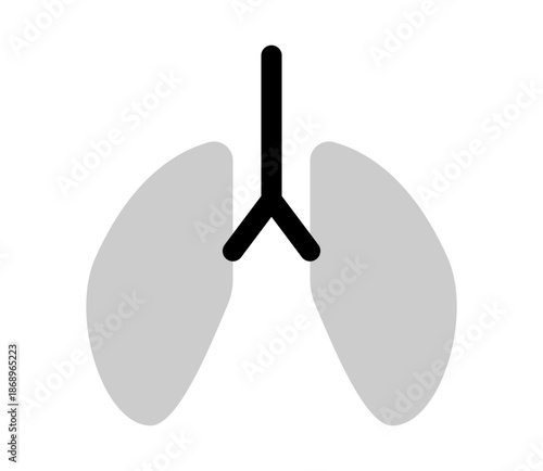 シンプルな肺のアイコンイラスト　ベクター