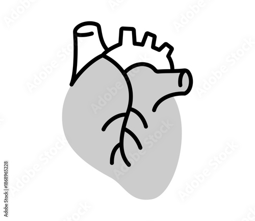 シンプルな心臓のアイコンイラスト　ベクター