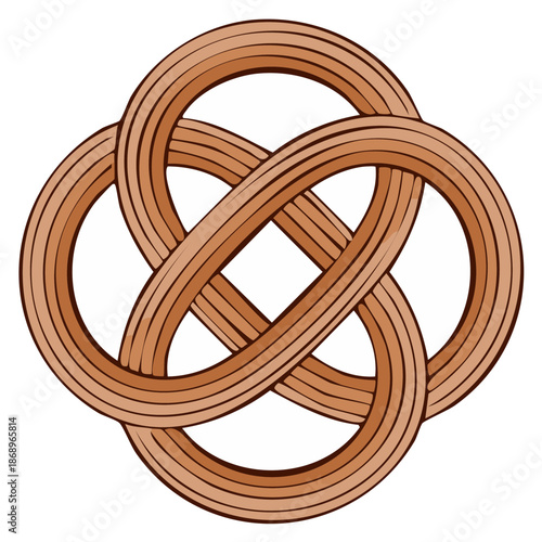 Knot Illustration with Intertwined Circles Symbolic of Connection and Celtic Heritage