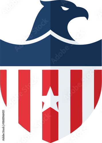 Patriotic Eagle Shield Emblem A Symbol of American Strength and National Pride
