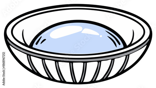Cartoon illustration of a white soap dish holding a light blue oval soap bar for hygiene
