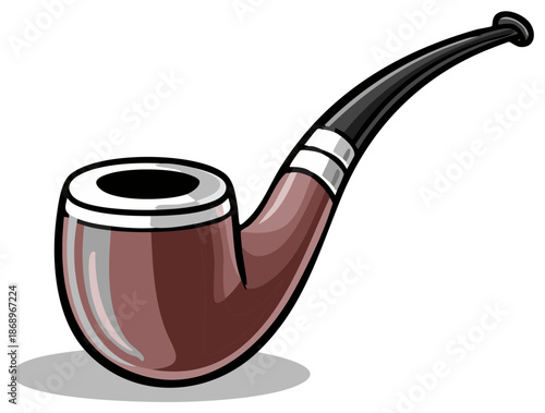 Cartoon Smoking Pipe illustration Detailed Style Artistic design tobacco symbol addiction object brown smoking tool