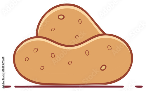 Stylized Potatoes Illustration with Outline