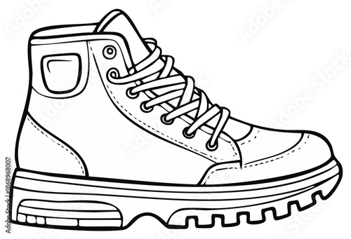 High Top Shoe Graphic Icon Line Art Illustration Casual Footwear Sneakers