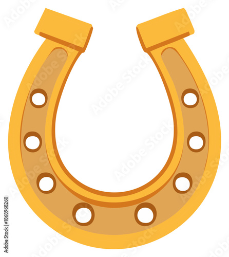Golden Horseshoe Shape with Nail Holes for Good Luck