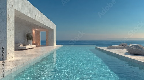 Modern Coastal Infinity Pool House Exterior