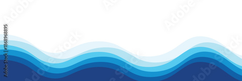 Sea waves layered vector background illustration and sea beach vector illustration.