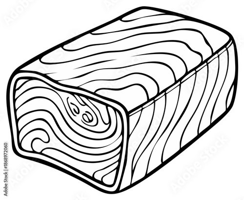 Abstract black and white drawing of a raw salmon fillet seafood vector illustration
