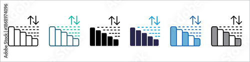 Data Chart Single Icon Set Multistyle