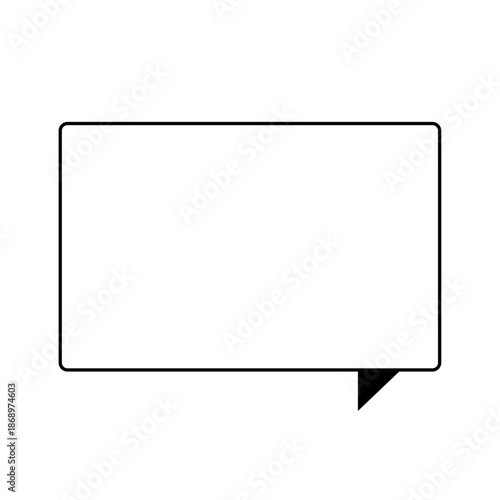 黒枠で描かれたシンプルな四角い吹き出しのイラスト
