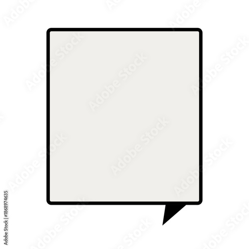黒枠で描かれたシンプルな四角い吹き出しのイラスト
