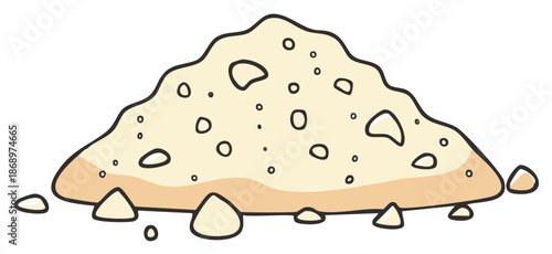 Cartoon Pile of Sand or Granular Material Illustration