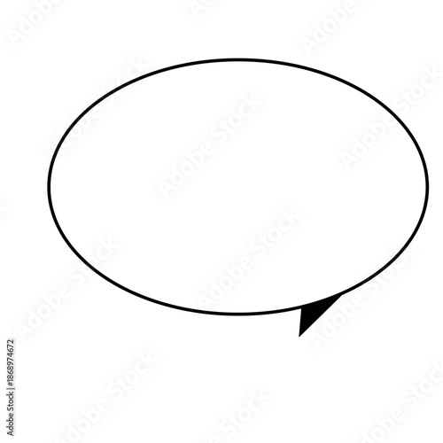 シンプルな黒枠の吹き出しイラスト