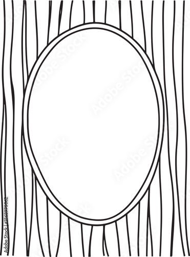 Oval shaped object with lines isolated on white background, Vector, illustration