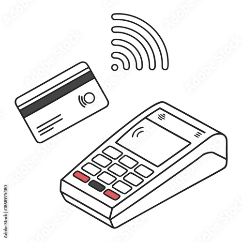 Contactless Payment System Minimal Vector Icon