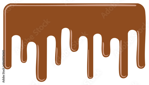 Delicious chocolate or caramel sauce dripping sweet dessert topping liquid