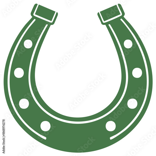 Green Horseshoe Luck Charm for Horse Racing and St. Patrick's Day