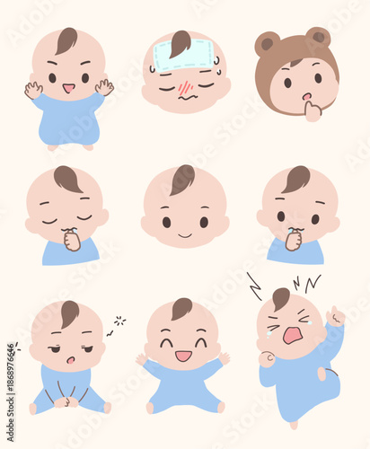 아기행동과 감정 일러스트