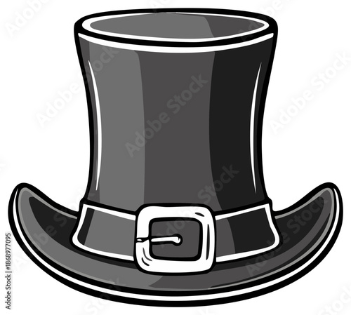 Stylized Leprechaun Top Hat with Buckle for Saint Patrick's Day