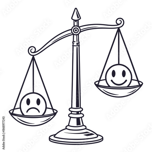 Emotional Balance Scale Icon - Equilibrium and Harmony Symbol