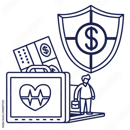 Employee Benefits Package Icon - Health and Welfare Symbol