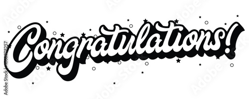 Congratulations text design. Vector illustration.