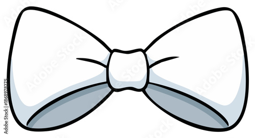 Elegant White Bow Tie Illustration Classic Formal Wear Accessory for Weddings and Parties