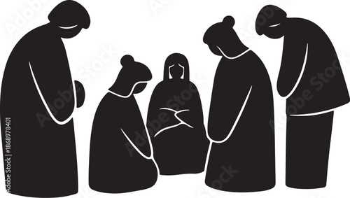 Family in Mourning and Sorrow Together