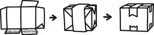 Step by step cube folding process illustration