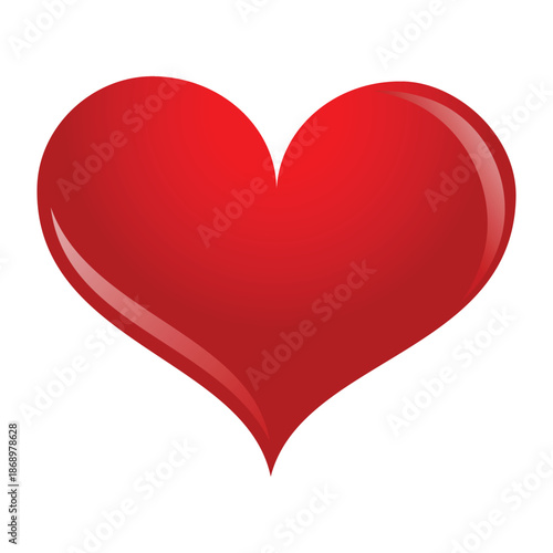 Soft red heart icon vector illustration. Love symbol for Valentine's Day.