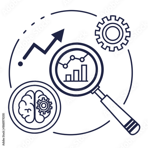 Minimalist Focus Improvement Tool Line Icon on White