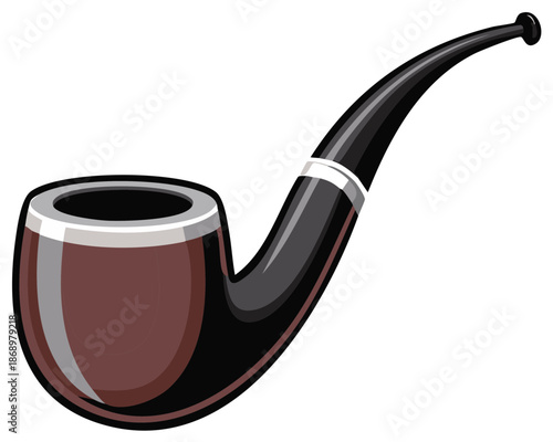 Vector illustration of a tobacco pipe for smoking