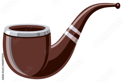 Classic Cartoon Smoking Pipe Illustration Detailed Design Vector Graphic