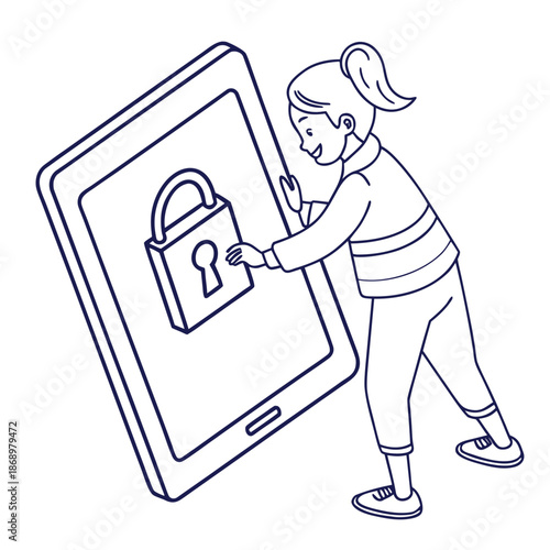 Parental Device Control Icon for Kids Safety Vector