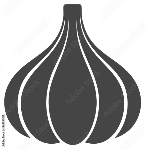 Stylized Garlic Bulb Vector Graphic Fresh Ingredient Cooking Flavor Illustration, isolated